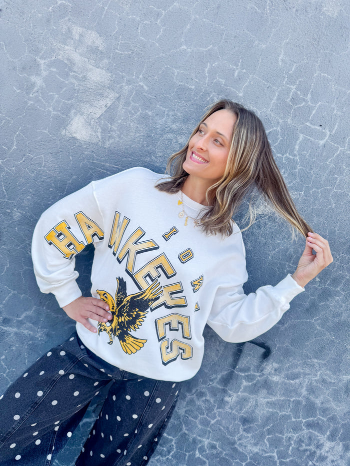 Gameday Social Iowa Bryant Lantern Sleeve Crewneck – women's sweatshirt