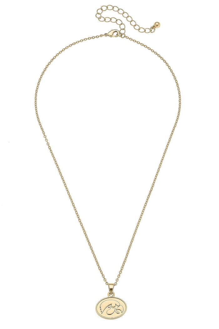 Iowa Hawkeyes 24K Gold Plated Pendant Necklace