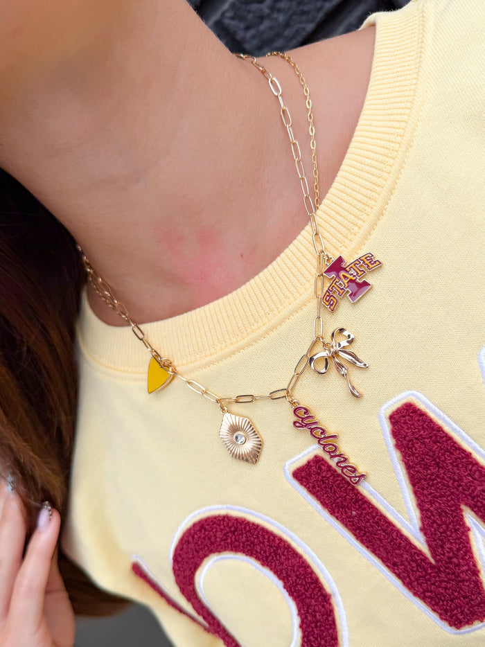Iowa State Cyclones Paper Clip Charm Collector Necklace