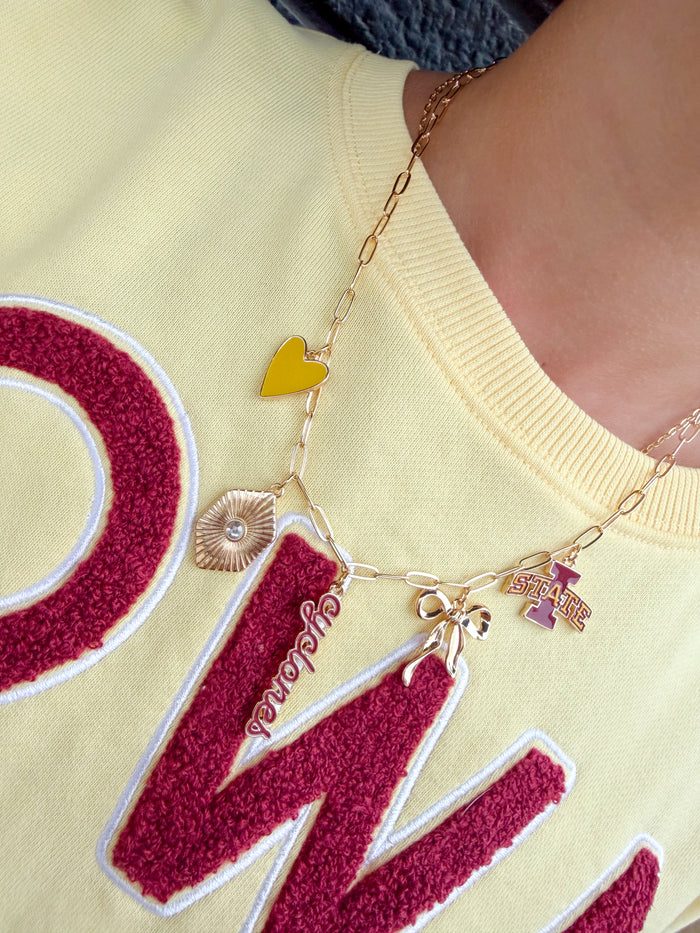 Iowa State Cyclones Paper Clip Charm Collector Necklace