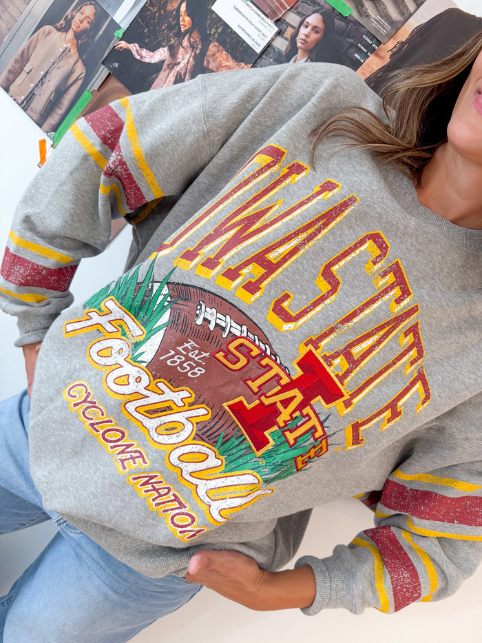 Gameday Social Iowa State Langford Multimedia OS Fleece Crew – women's sweatshirt