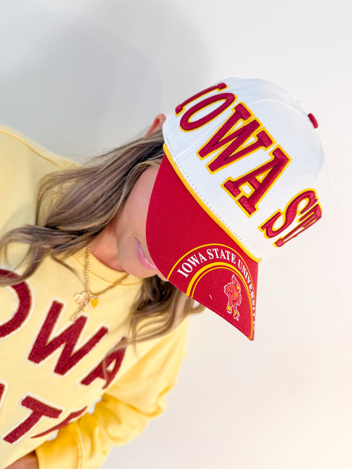 Gameday Social Iowa State Phipps Split Hat 5 Panel Canvas Baseball Hat – women's accessories - hat
