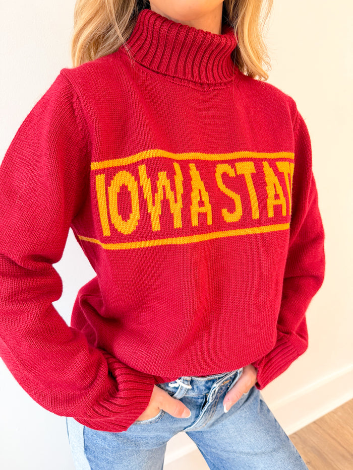 Gameday Social Iowa State Railway Rolled Turtleneck Sweater – women's sweater