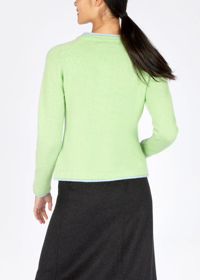 IrelandsEye Killiney Wool Cashmere Cardigan | Mint Green