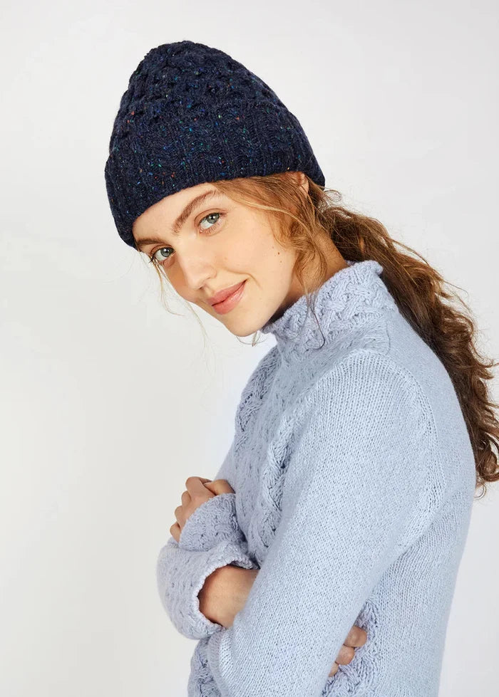 IrelandsEye Luxe Aran Hat | Rich Navy