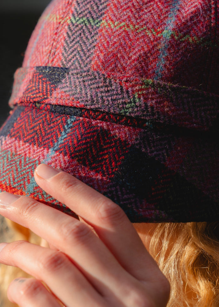 Irish Ladies Tweed Hat Blue Green | Pink & Navy Plaid