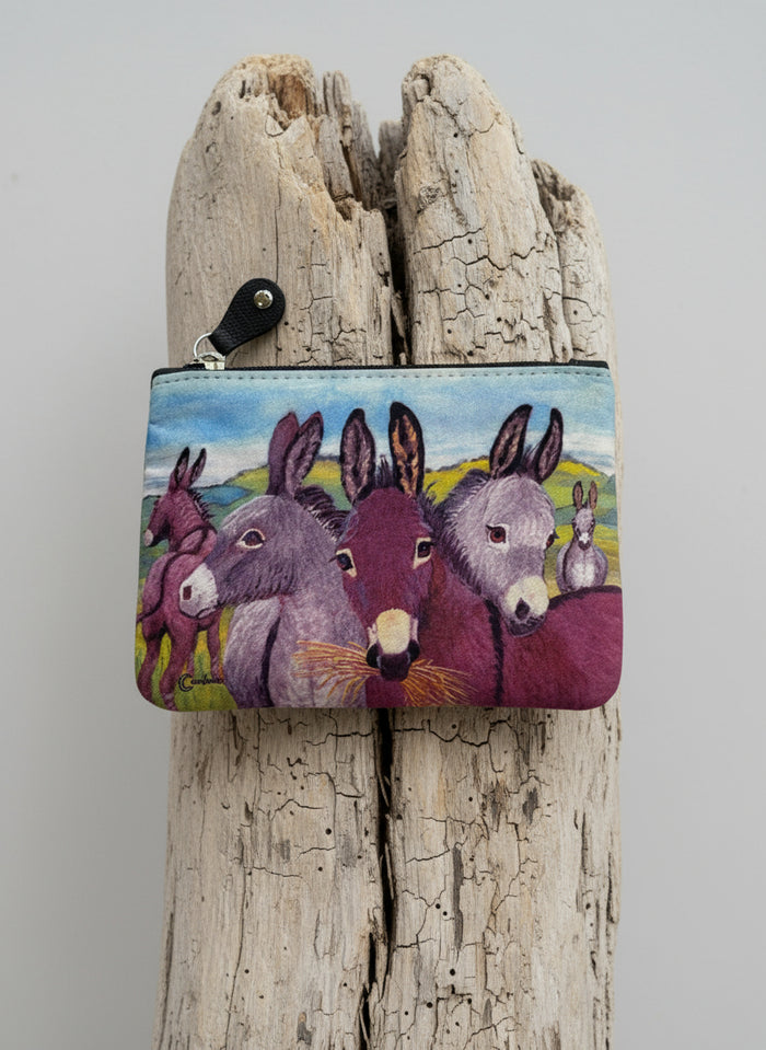 Irish Leather Small Zip Purse - Donkeys