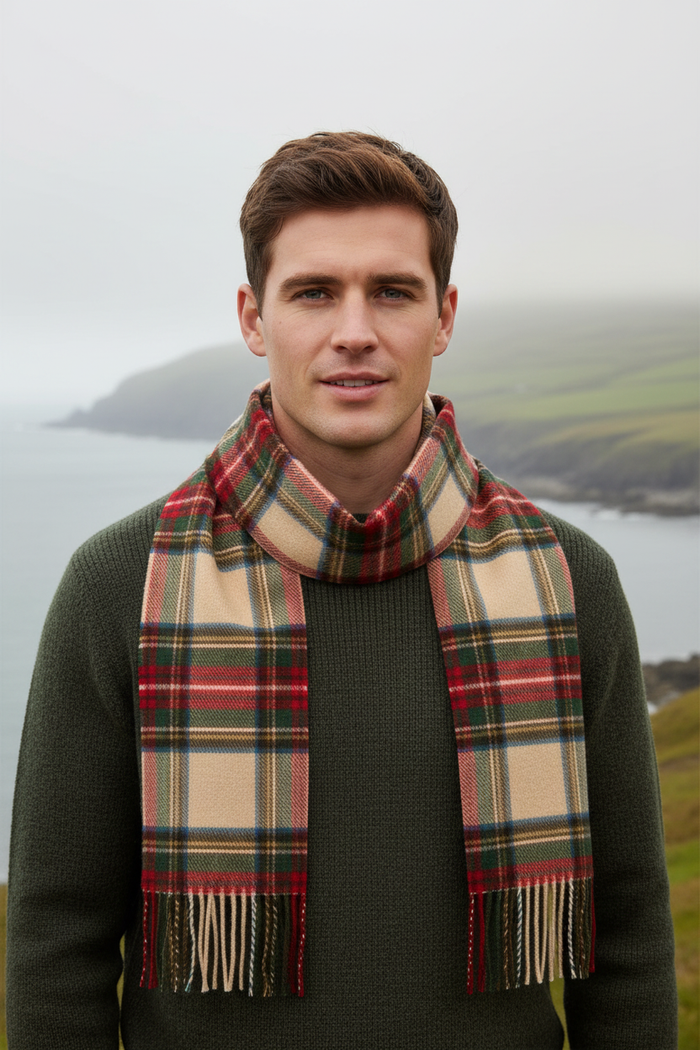 Irish Wool Scarf Medium Antigue Dress Stewart