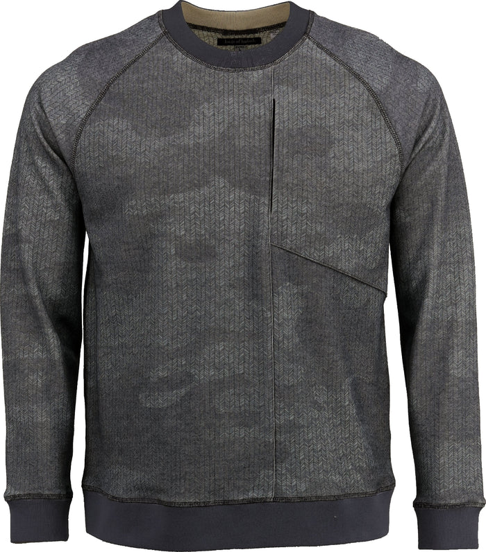 Jameson Double Face Knit Chevron Camo Grey Sweater