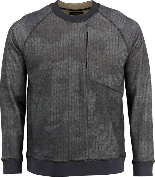 Jameson Double Face Knit Chevron Camo Grey Sweater