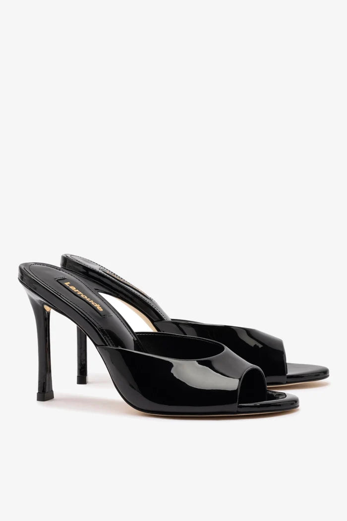 Jasmine Hi Mule In Black Leather Mule Larroudé