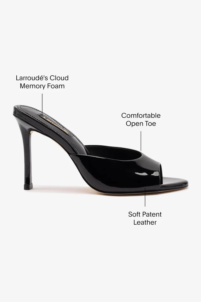 Jasmine Hi Mule In Black Leather Mule Larroudé