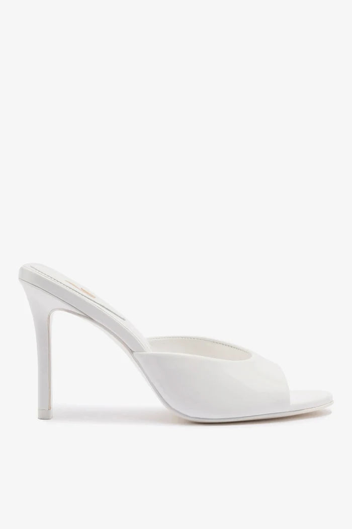 Jasmine Hi Mule In White Leather Mule Larroudé 5 White