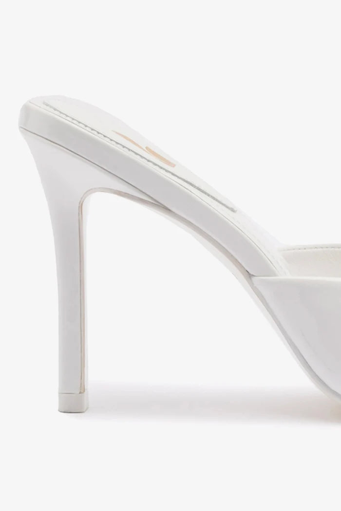 Jasmine Hi Mule In White Leather Mule Larroudé
