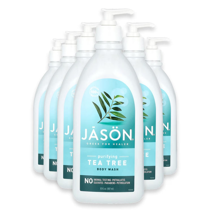 JASON Natural Purifying Tea Tree Body Wash with Aloe Vera & Vitamin E - 30 oz - 6 Pack