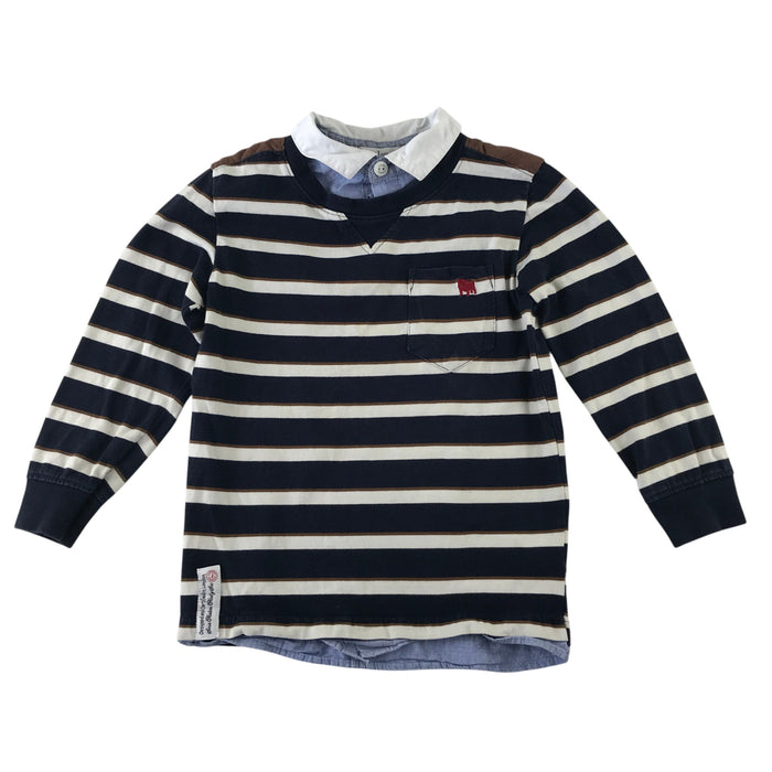 Jasper Conran 4-5 years navy stripy collared jersey cotton