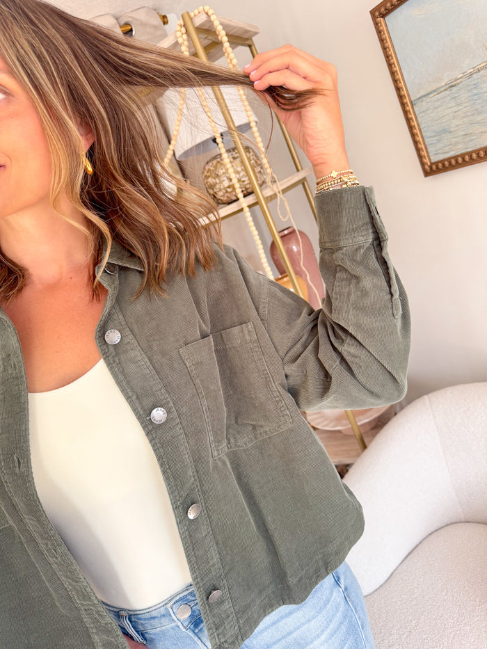 Be Cool Jenna Corduroy Cropped Jacket – women's jacket