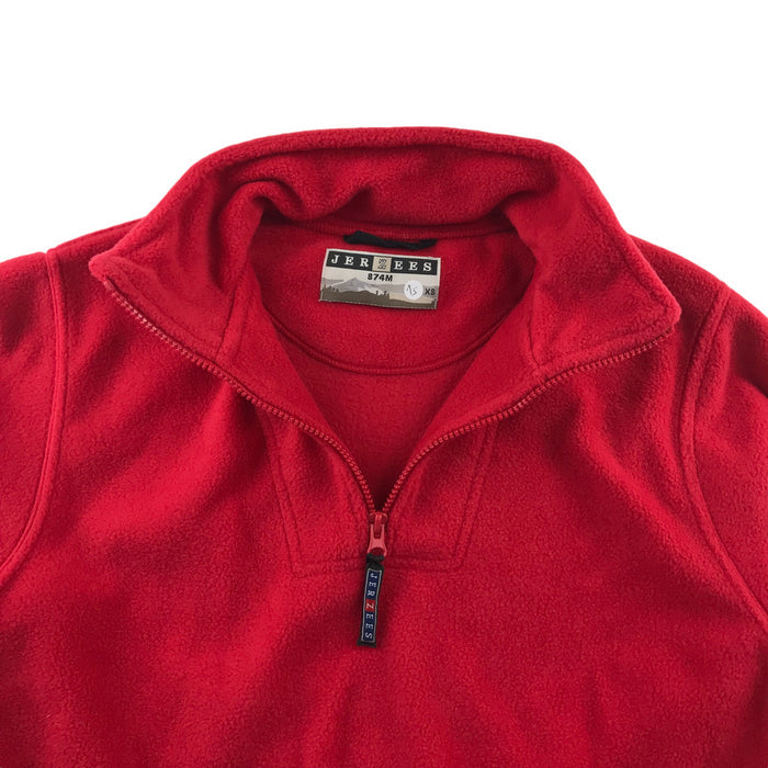 Jerzees men's size XS red plain half zip fleece