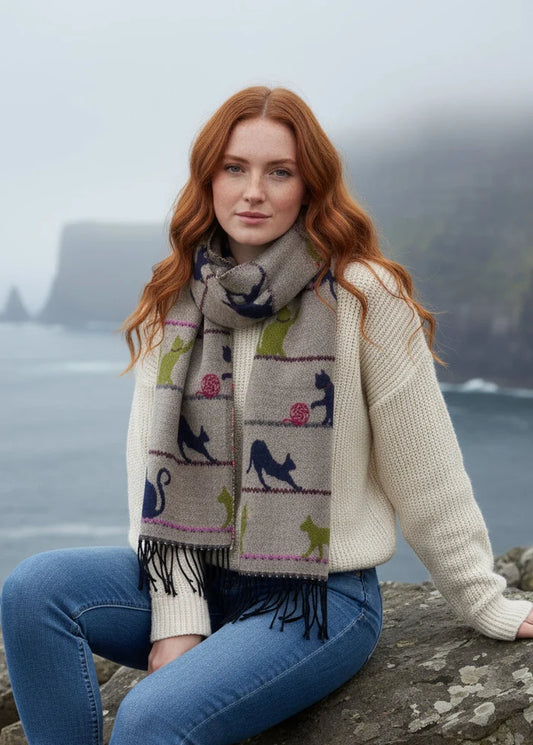 Jimmy Hourihan Fringed Scarf | Cats At Play