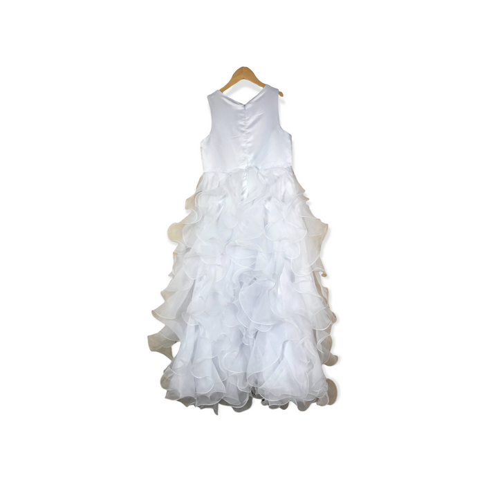 JJ's House 11-12 years white tulle layered formal dress