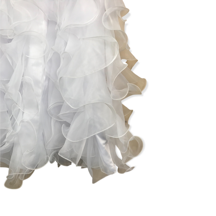 JJ's House 11-12 years white tulle layered formal dress