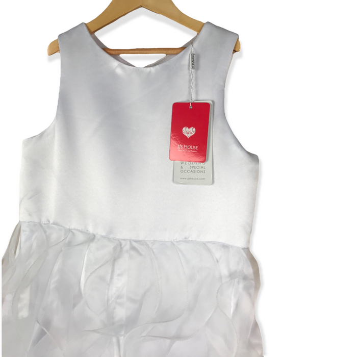 JJ's House 11-12 years white tulle layered formal dress