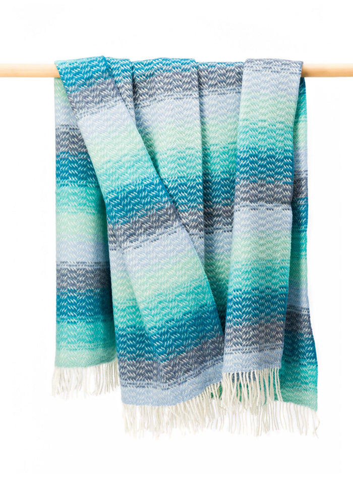 John Hanly Cashmere Throw | Aqua Teal Mist