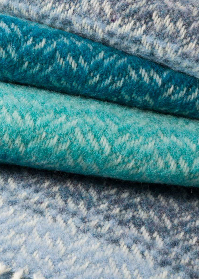 John Hanly Cashmere Throw | Aqua Teal Mist