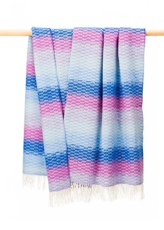 John Hanly Cashmere Throw | Blue Lavender Purple