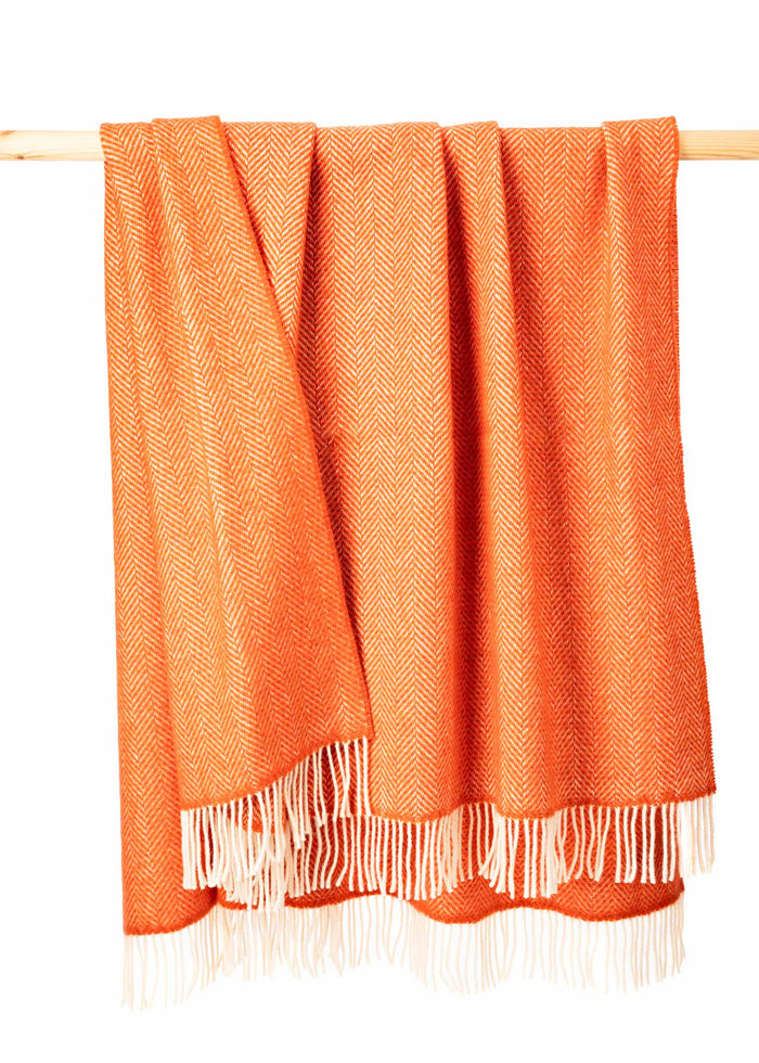 John Hanly Cashmere Throw | Orange Bronze