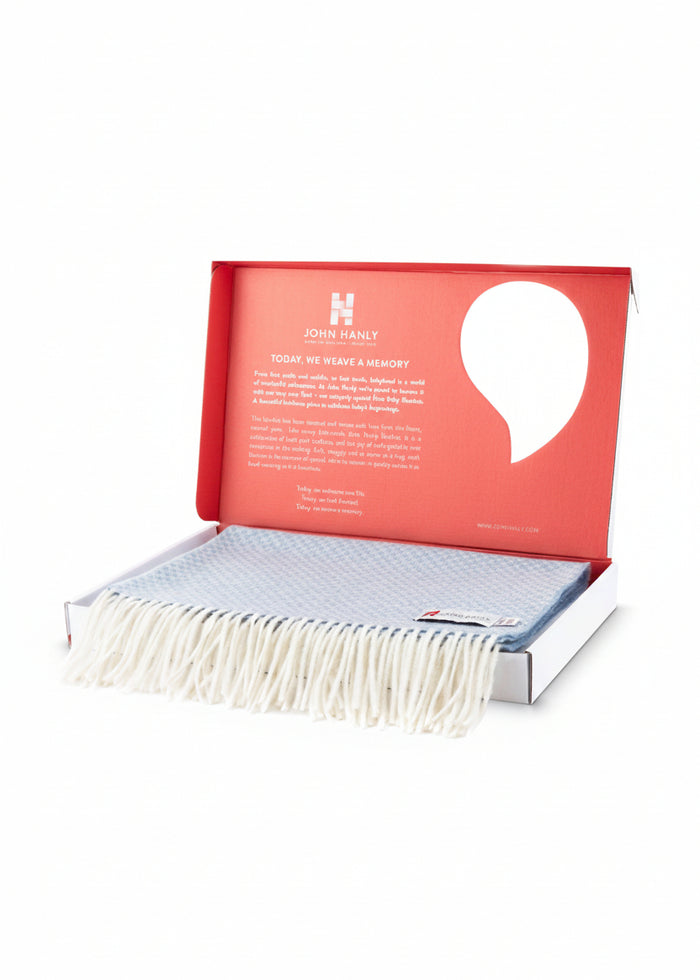 John Hanly Lambswool Baby Blanket | Blue