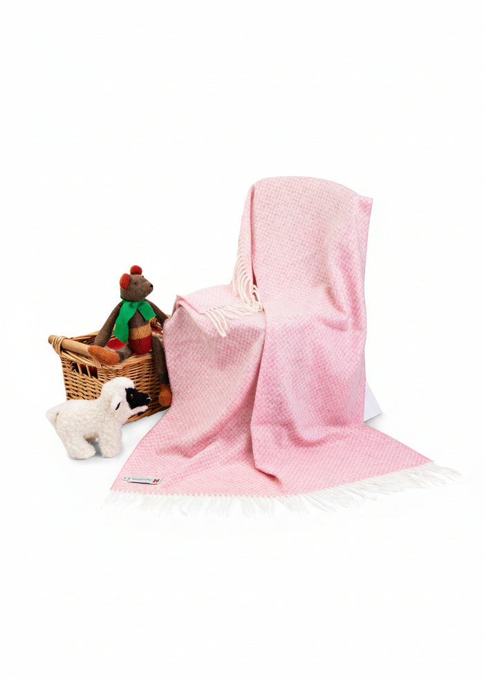 John Hanly Lambswool Baby Blanket | Pink