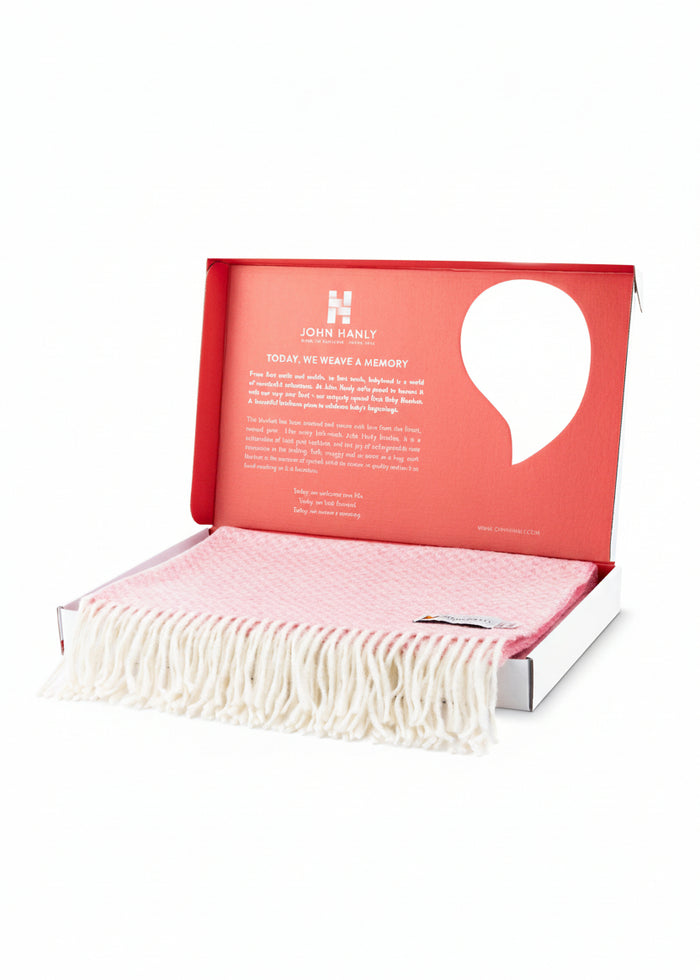 John Hanly Lambswool Baby Blanket | Pink