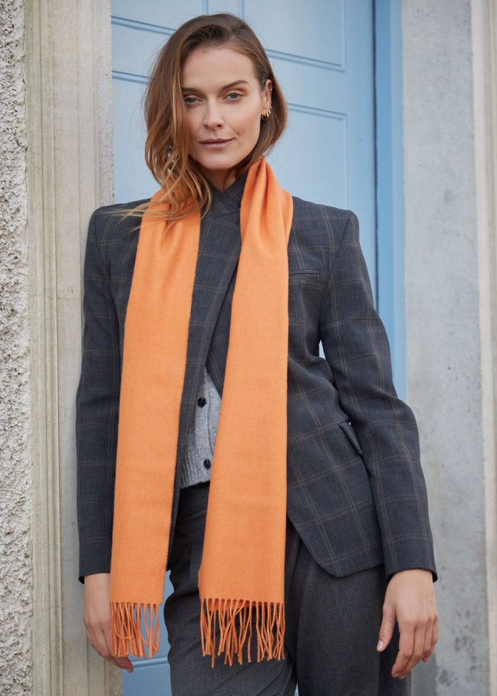 John Hanly Merino Scarf | Tangerine