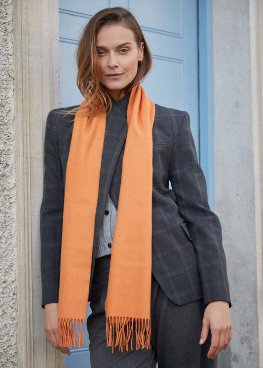 John Hanly Merino Scarf | Tangerine