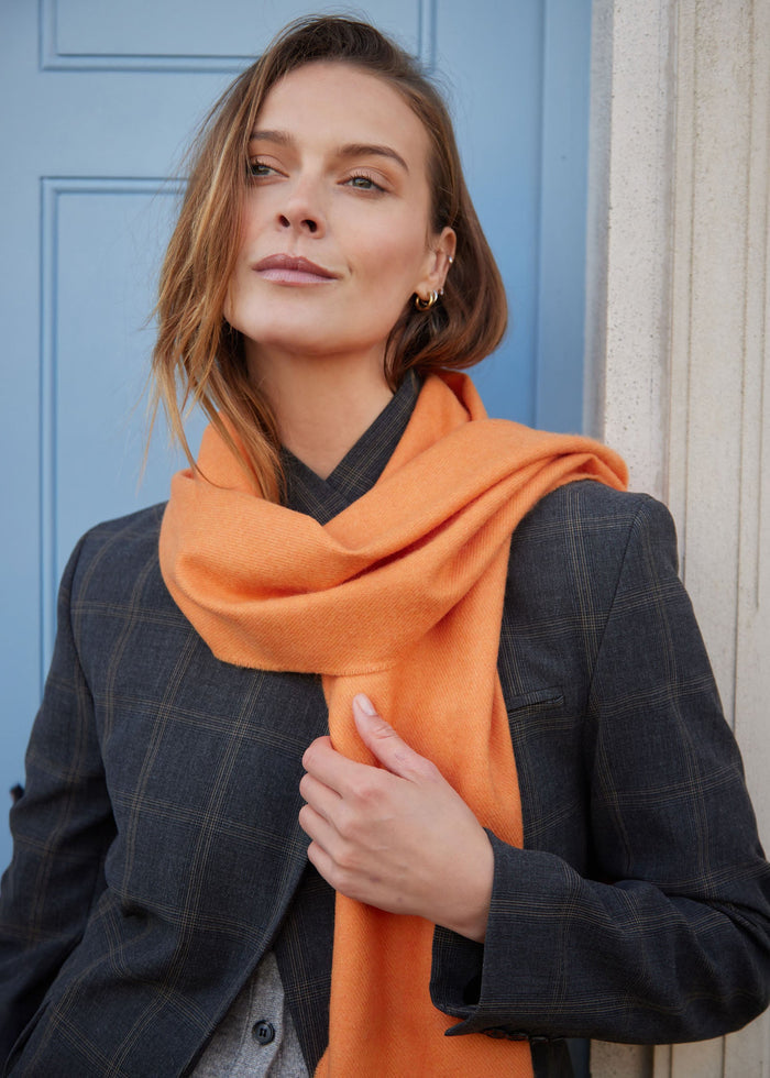John Hanly Merino Scarf | Tangerine