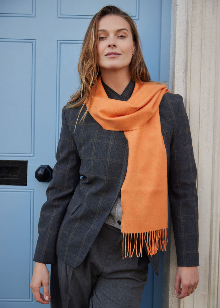 John Hanly Merino Scarf | Tangerine