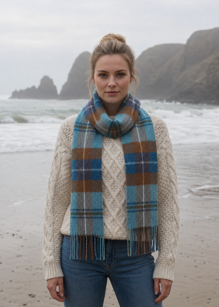 John Hanly Scarf | Blue Grey Rust