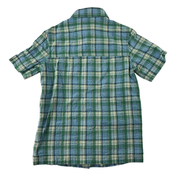 John Lewis 5 years green check shirt cotton