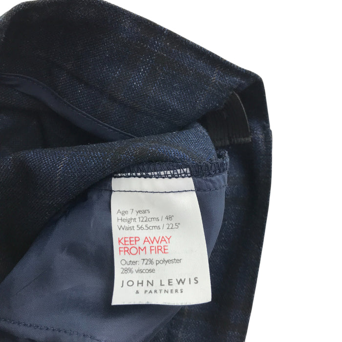 John Lewis  6-7 years navy tartan trouser