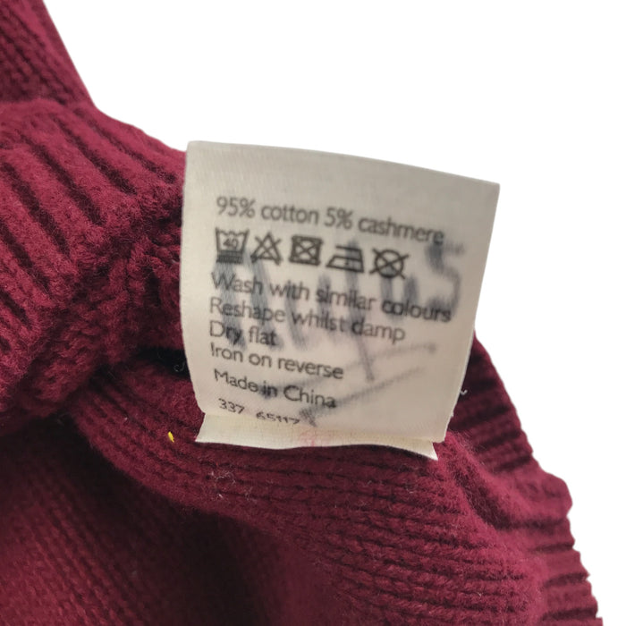 John Lewis 7-8 years burgundy cable knit v-neck vest jumper