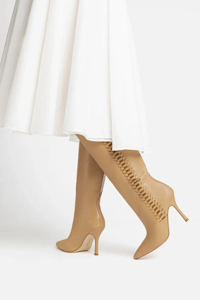 Kate Boot In Peanut Leather Boot Larroudé