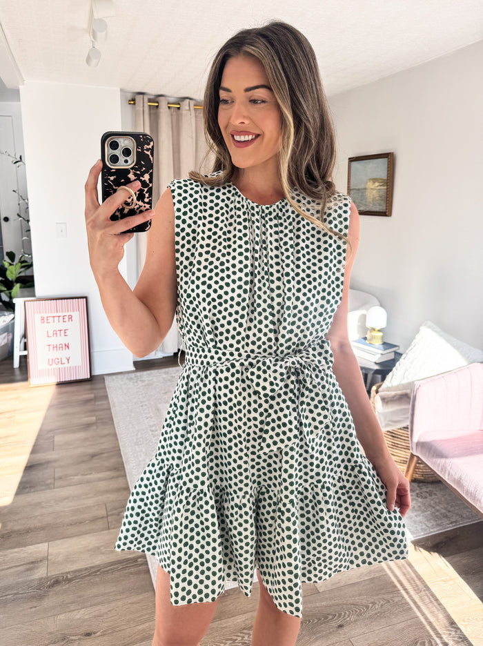 Kelly Green Polka Dot Dress