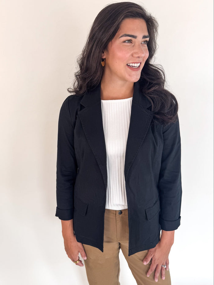 Kelly Onyx Fitted Blazer