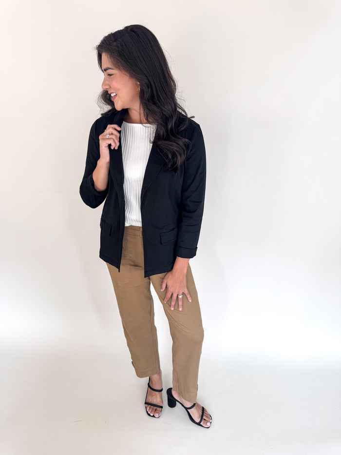 Kelly Onyx Fitted Blazer