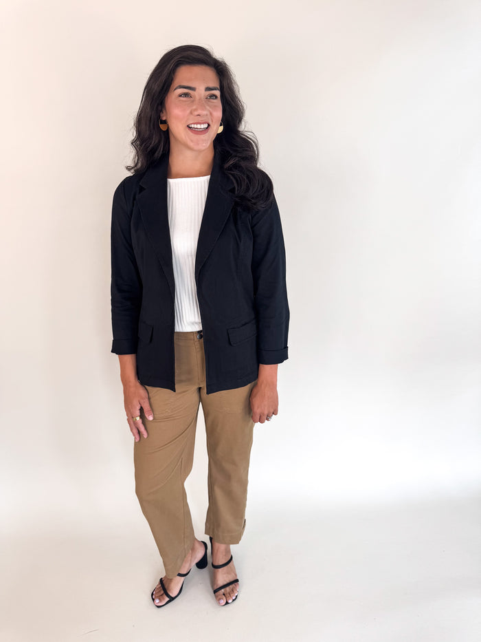 Kelly Onyx Fitted Blazer