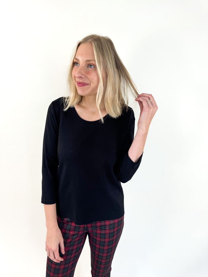 Kennedy 3/4 Sleeve Scoop Neck Top