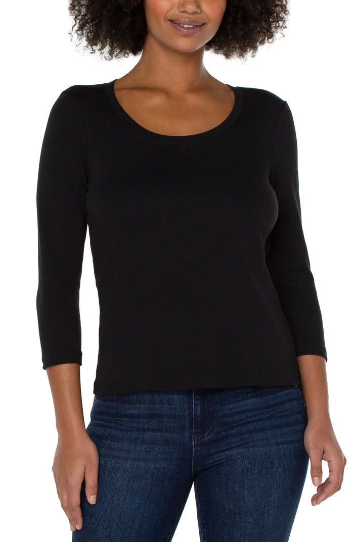 Kennedy 3/4 Sleeve Scoop Neck Top