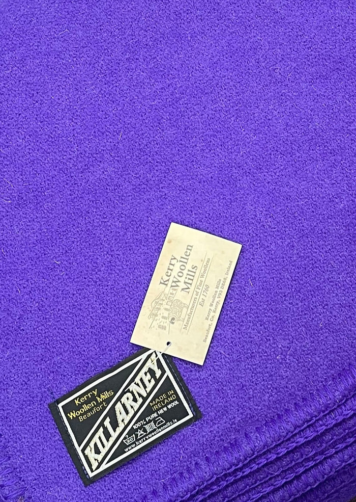 Kerry Woollen Mills 100% Irish Wool Blanket | Purple