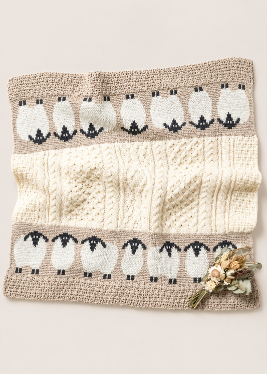 Kids Merino Aran Sheep Blanket | Oatmeal